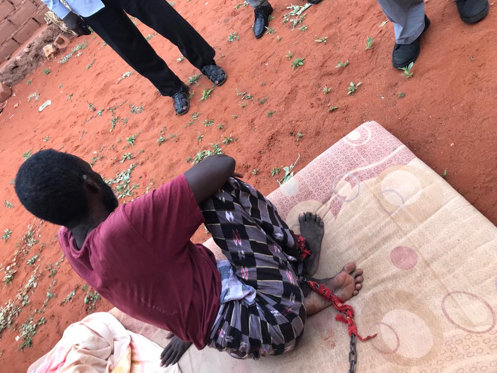 A man found chained and neglected before receiving care